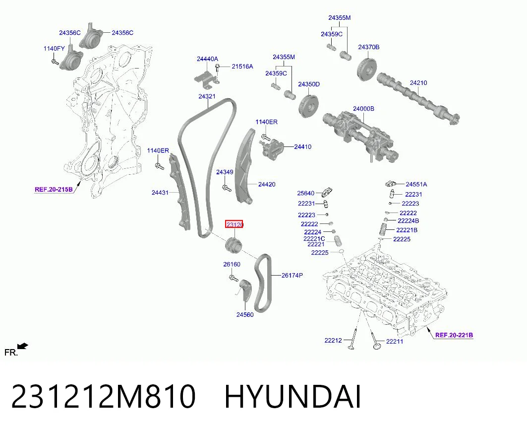 231212M810 Hyundai/Kia Зірка-шестерня приводу коленвалу двигуна