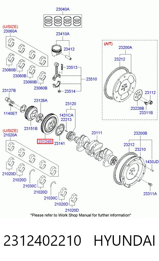 2312402210 Hyundai/Kia Демпфер колінвалу