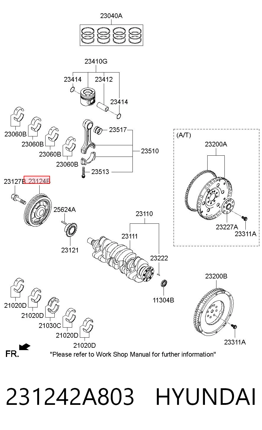 231242A803 Hyundai/Kia Демпфер колінвалу