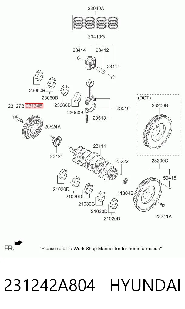 231242A804 Hyundai/Kia Демпфер колінвалу