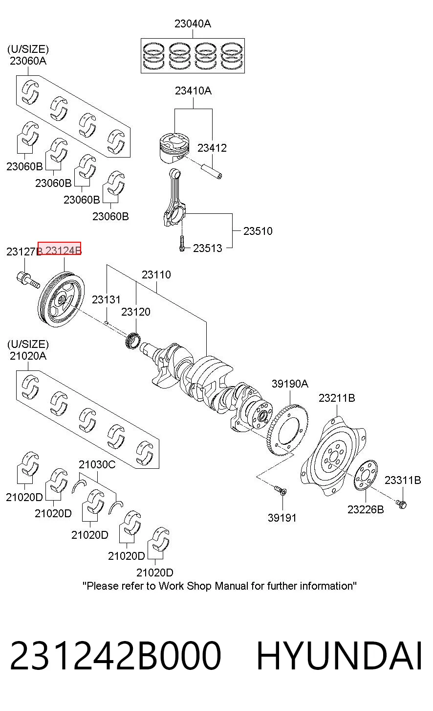 231242B000 Hyundai/Kia Демпфер колінвалу