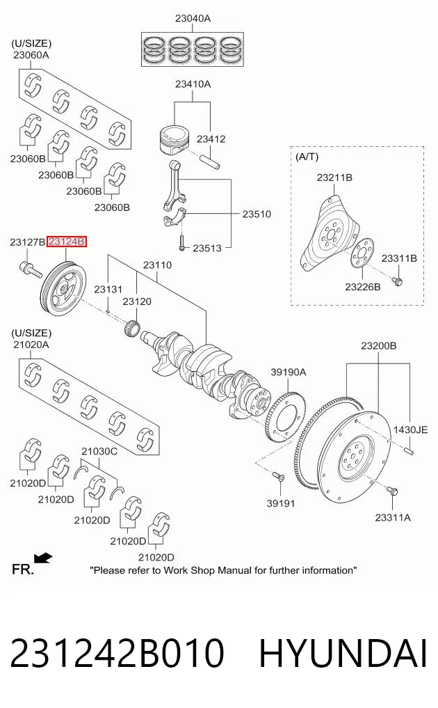 231242B010 Hyundai/Kia Демпфер колінвалу