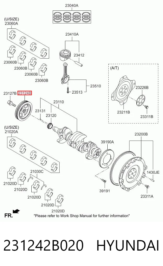 231242B020 Hyundai/Kia Демпфер колінвалу