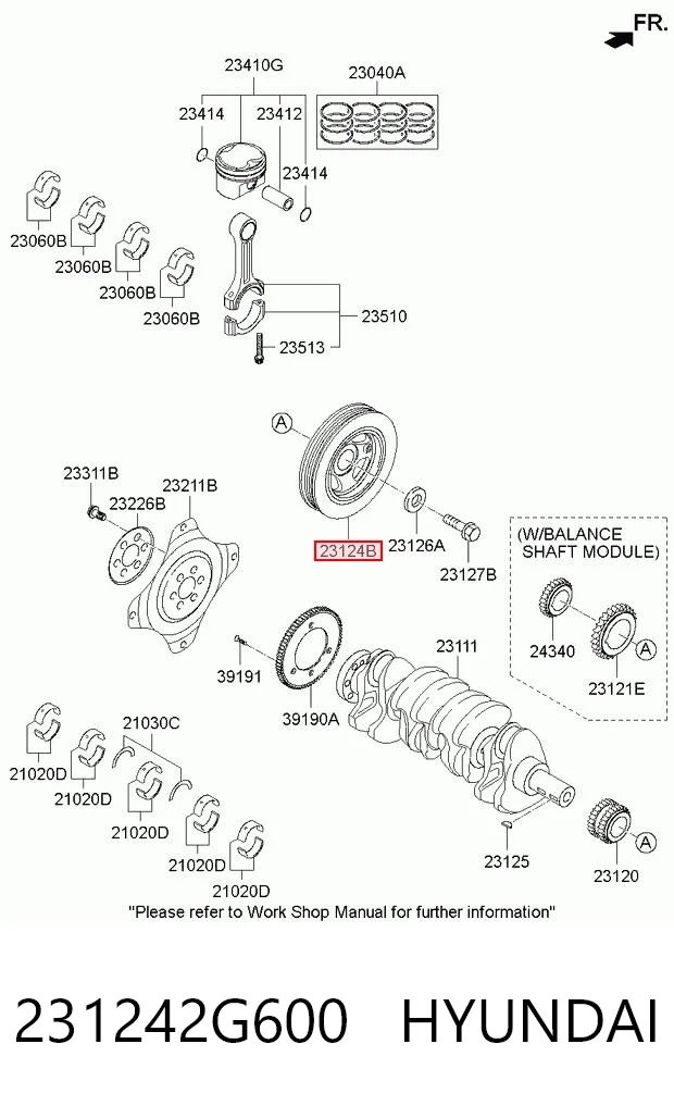231242G600 Hyundai/Kia Демпфер колінвалу