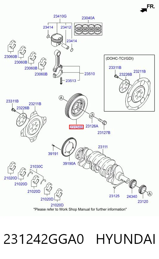 231242GGA0 Hyundai/Kia Демпфер колінвалу