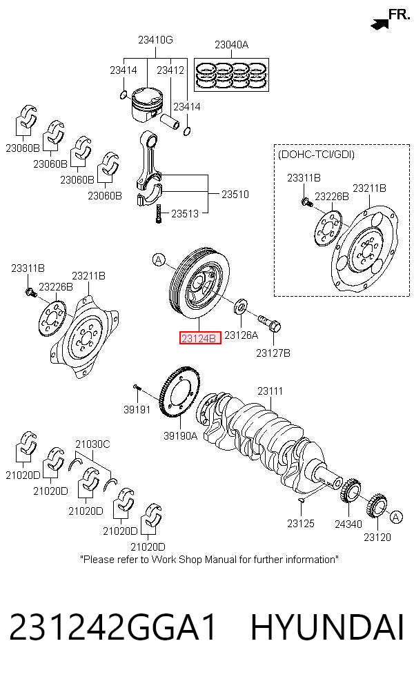 231242GGA1 Hyundai/Kia Демпфер колінвалу