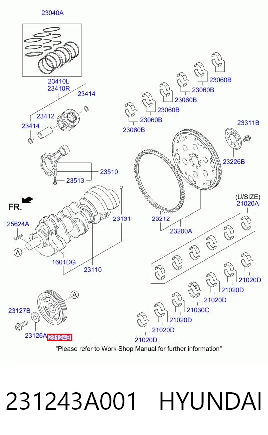 231243A001 Hyundai/Kia Демпфер колінвалу