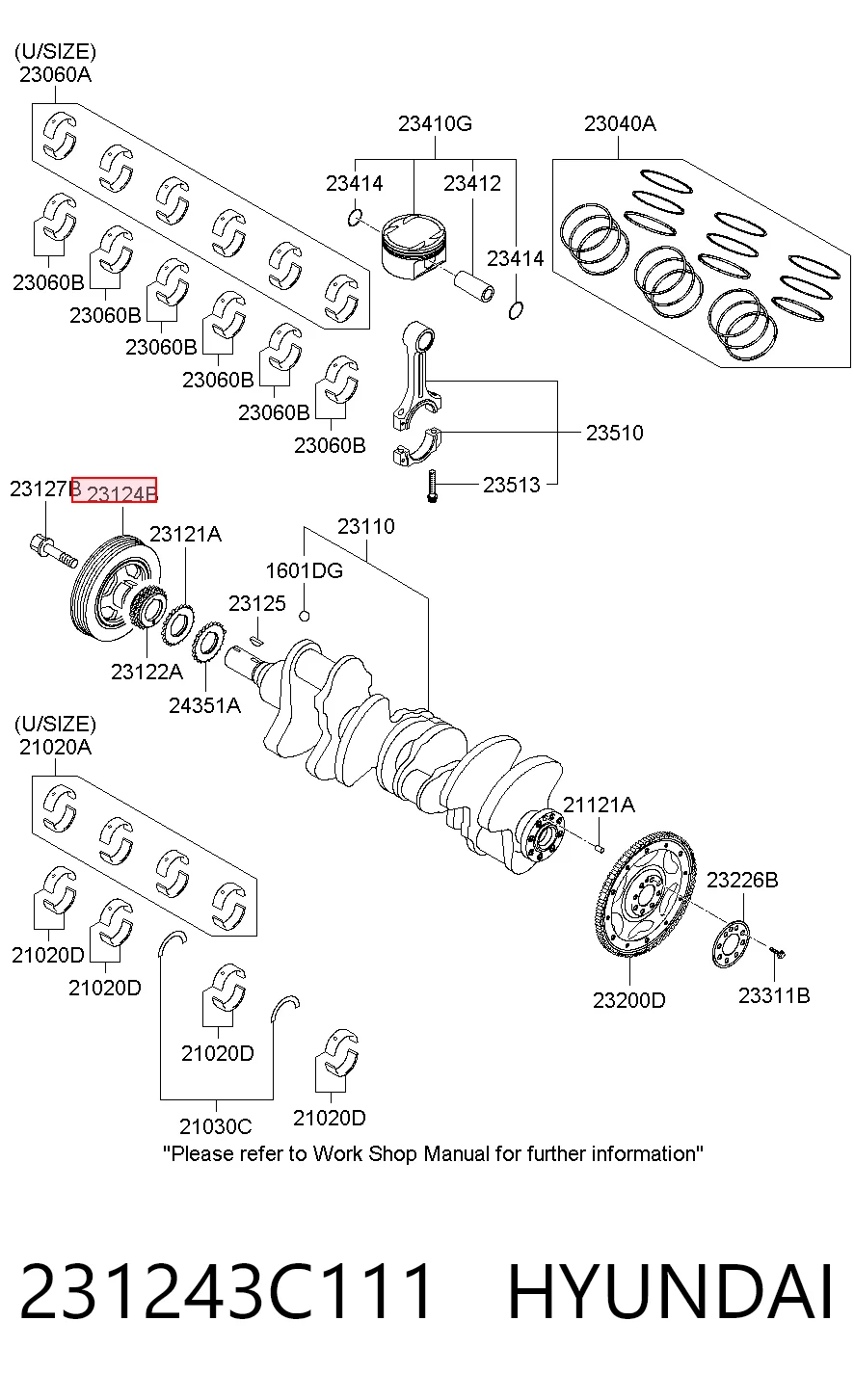 231243C111 Hyundai/Kia Демпфер колінвалу