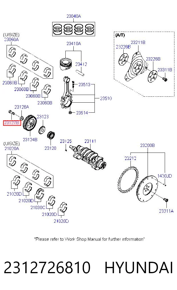 2312726810 Hyundai/Kia Болт коленвала