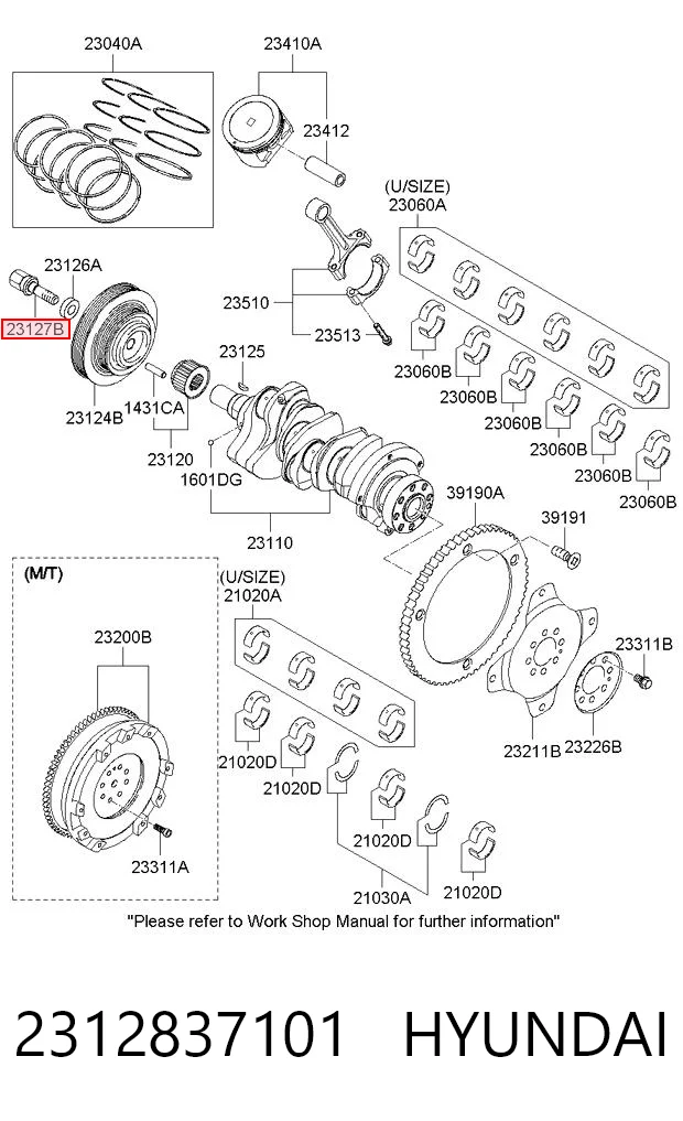 2312837101 Hyundai/Kia Болт коленвала