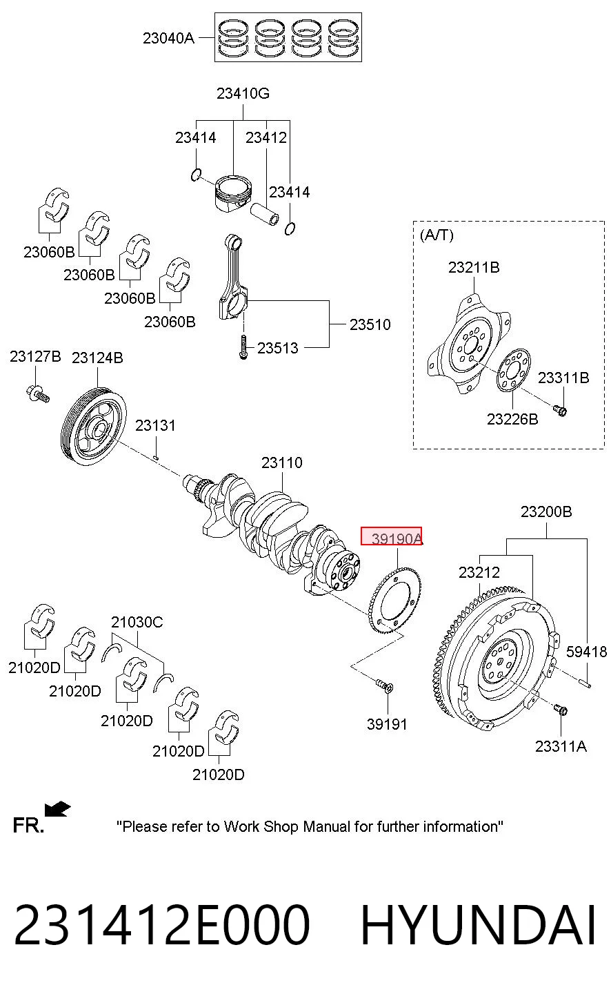 231412E000 Hyundai/Kia Зубчастий вінець датчика положення колінвала