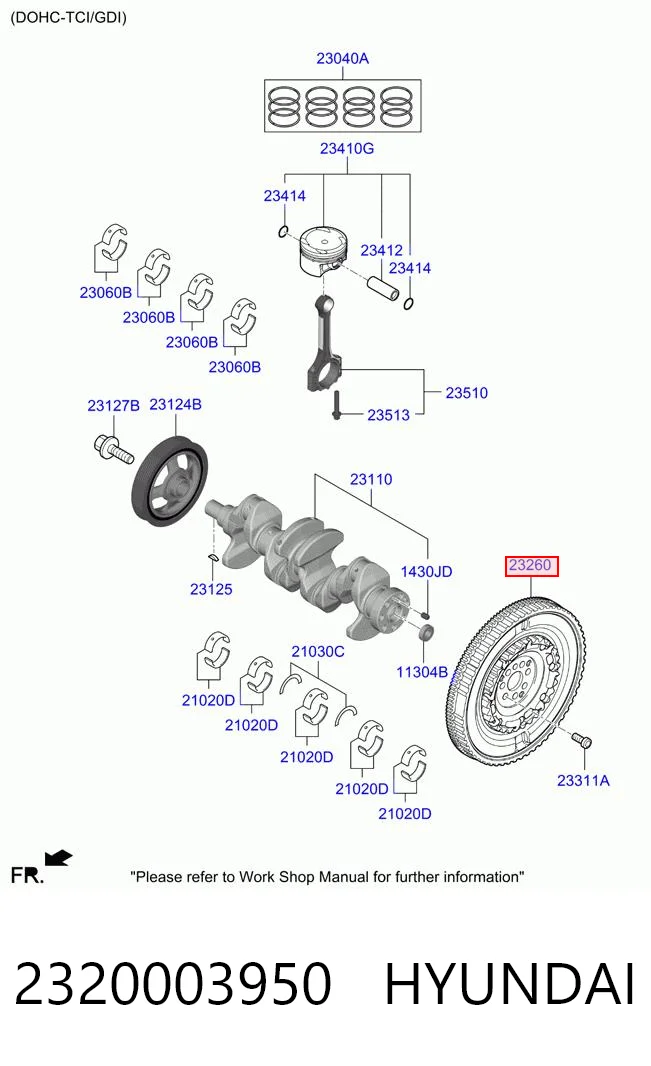 2320003950 Hyundai/Kia Демпферний маховик