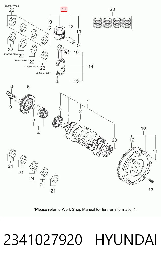 Поршень в комплекті на 1 циліндр, STD 2341027901 Honda