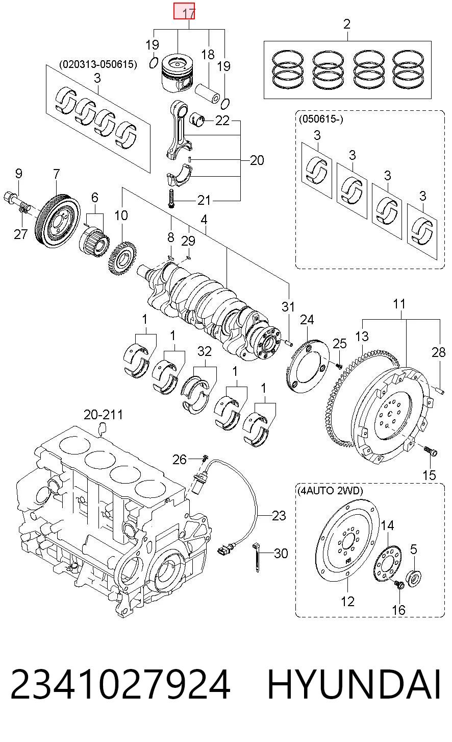 PXMSA076C Parts-Mall Поршень в зборі