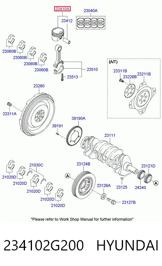 234102G200 Chrysler Поршень без кілець