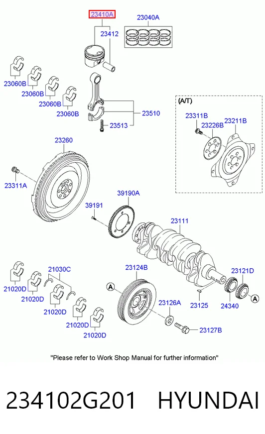234102G201 Hyundai/Kia Поршень без кілець