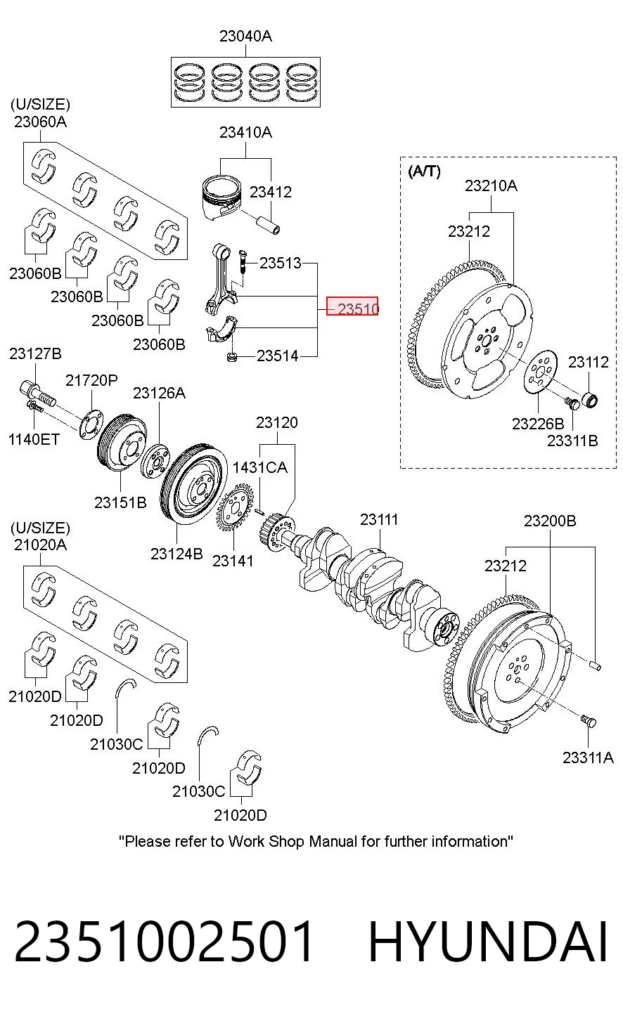2351002501 Hyundai/Kia Шатун двигуна