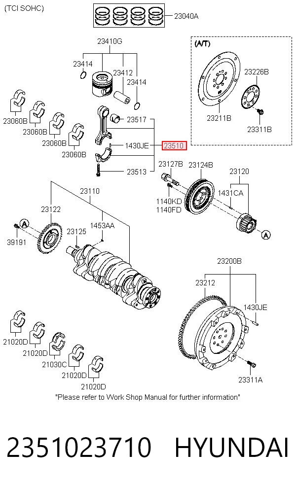 2351023710 Hyundai/Kia Шатун двигуна