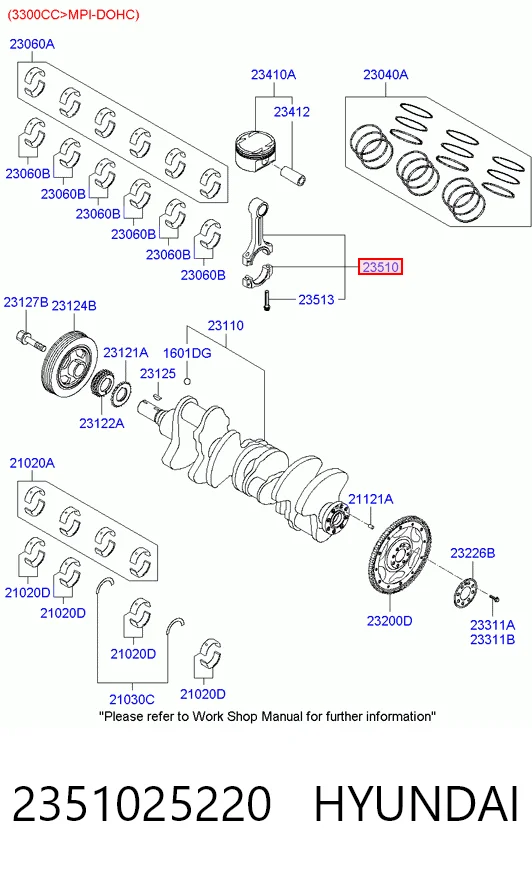 2351025220 Hyundai/Kia Шатун двигуна