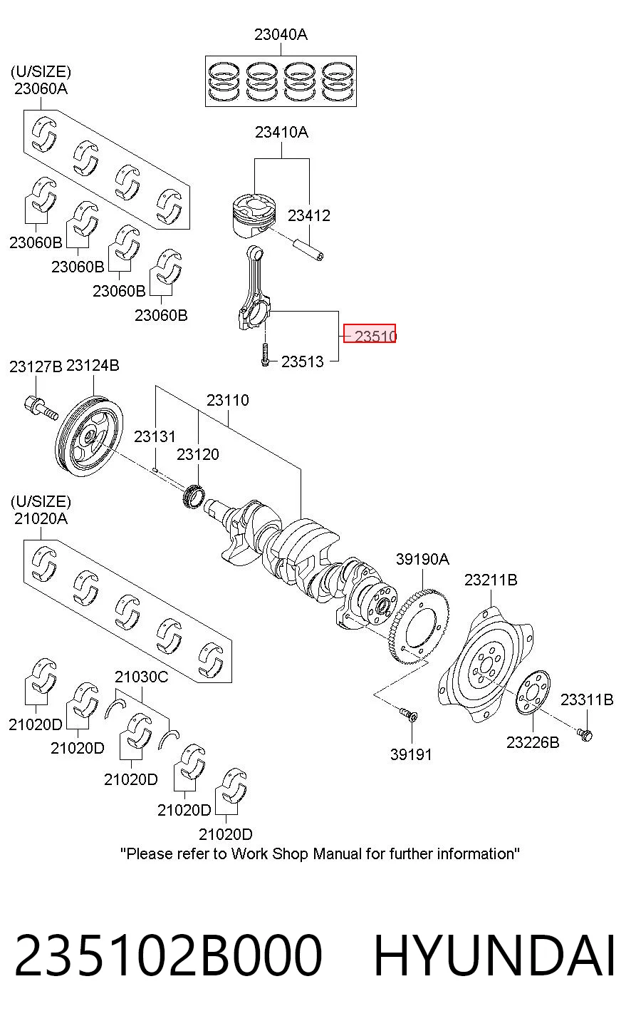 235102B000 Hyundai/Kia Шатун поршня ДВЗ