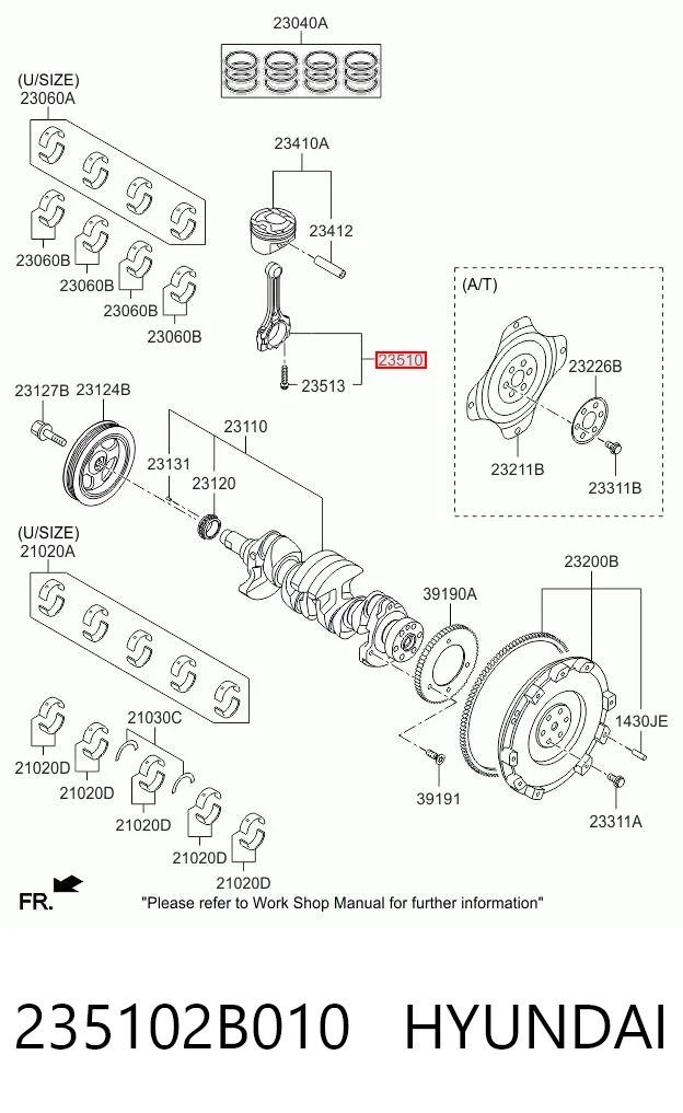 235102B010 Hyundai/Kia Шатун поршня ДВЗ