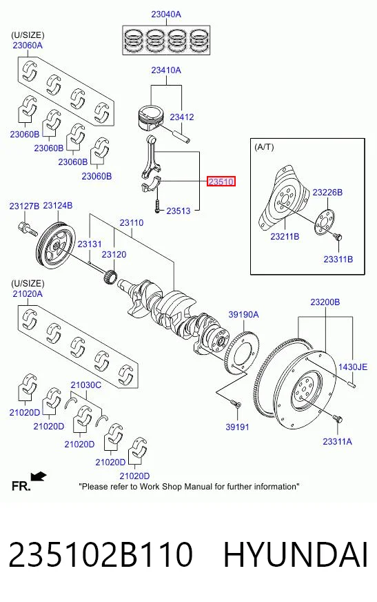 235102B110 Hyundai/Kia Шатун поршня ДВЗ