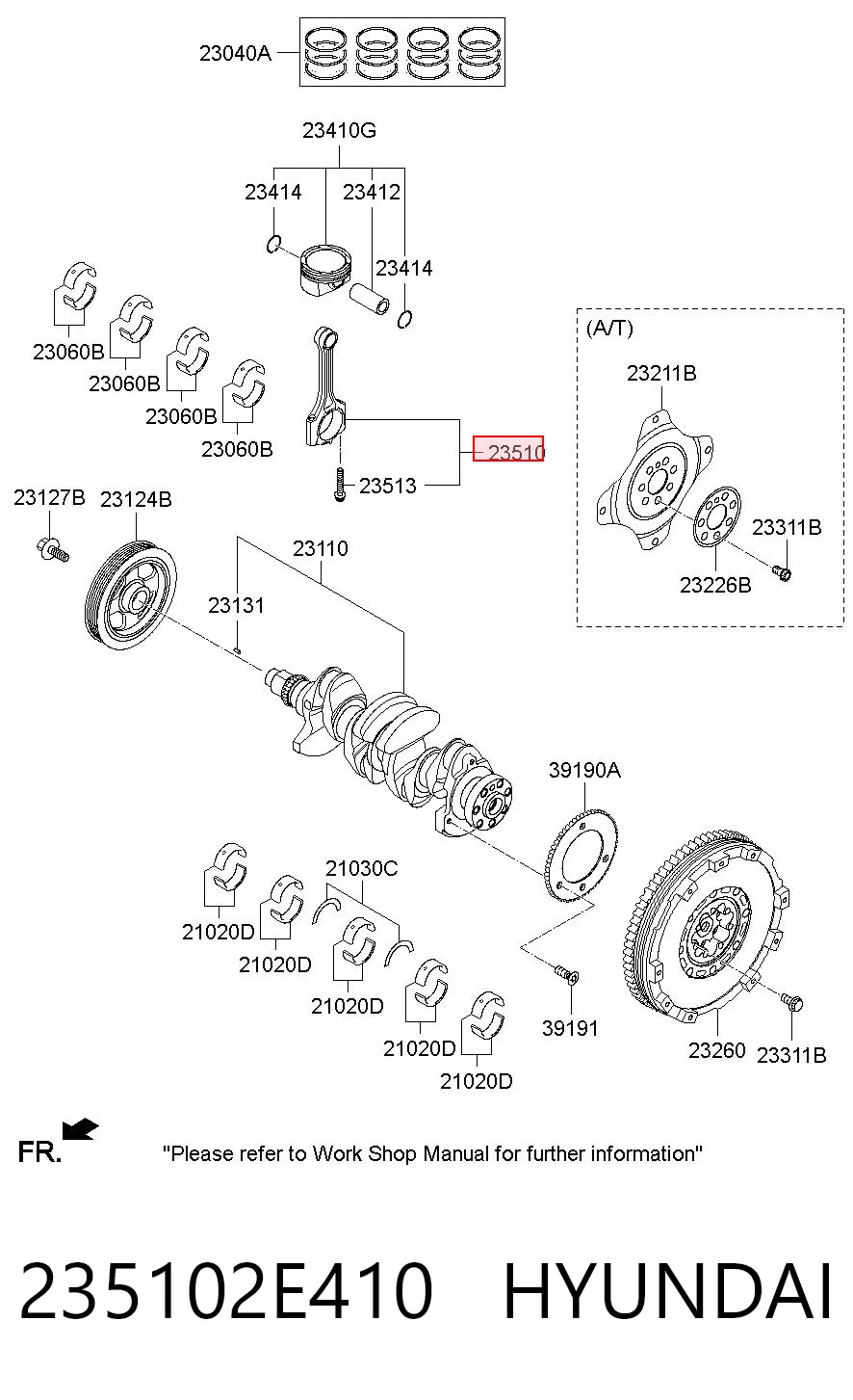 235102E410 Hyundai/Kia Шатун двигуна