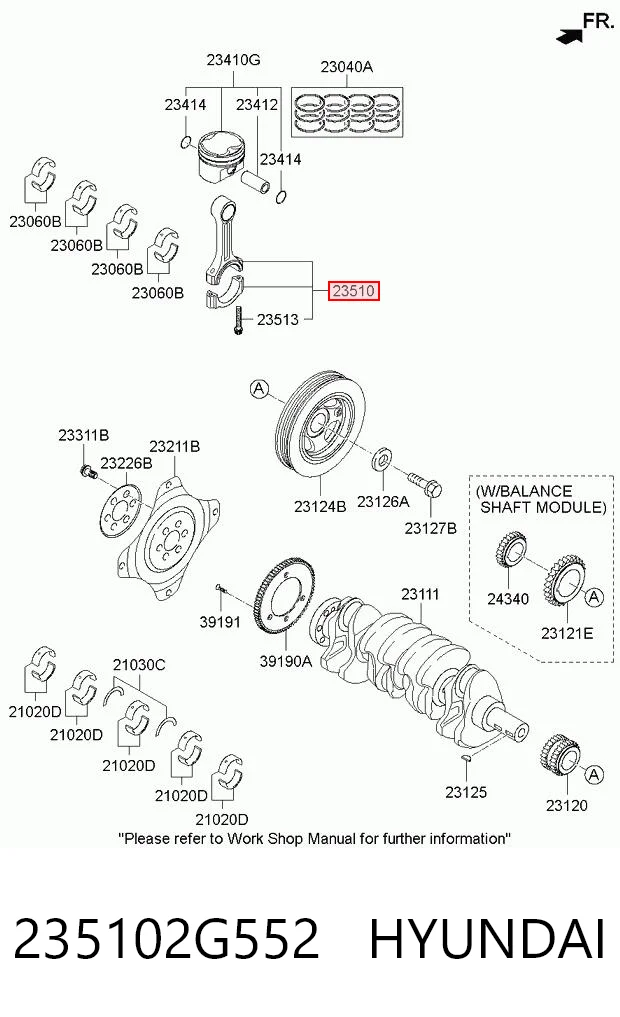 235102G552 Hyundai/Kia Шатун поршня ДВЗ