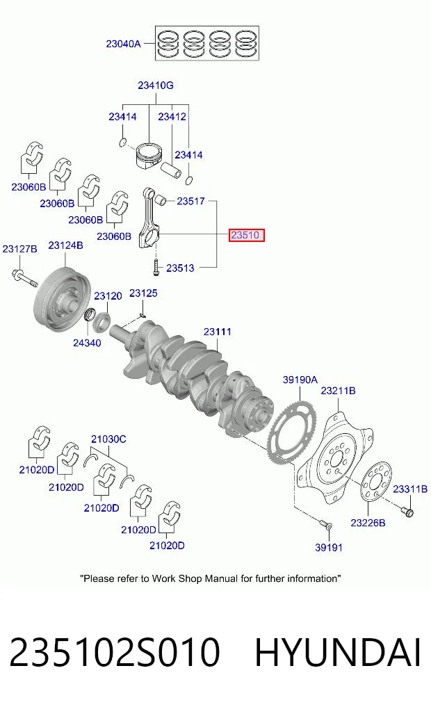 235102S010 Hyundai/Kia Шатун поршня ДВЗ