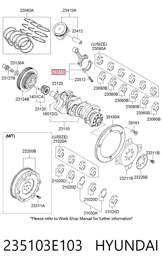 235103E103 Hyundai/Kia Шатун двигуна