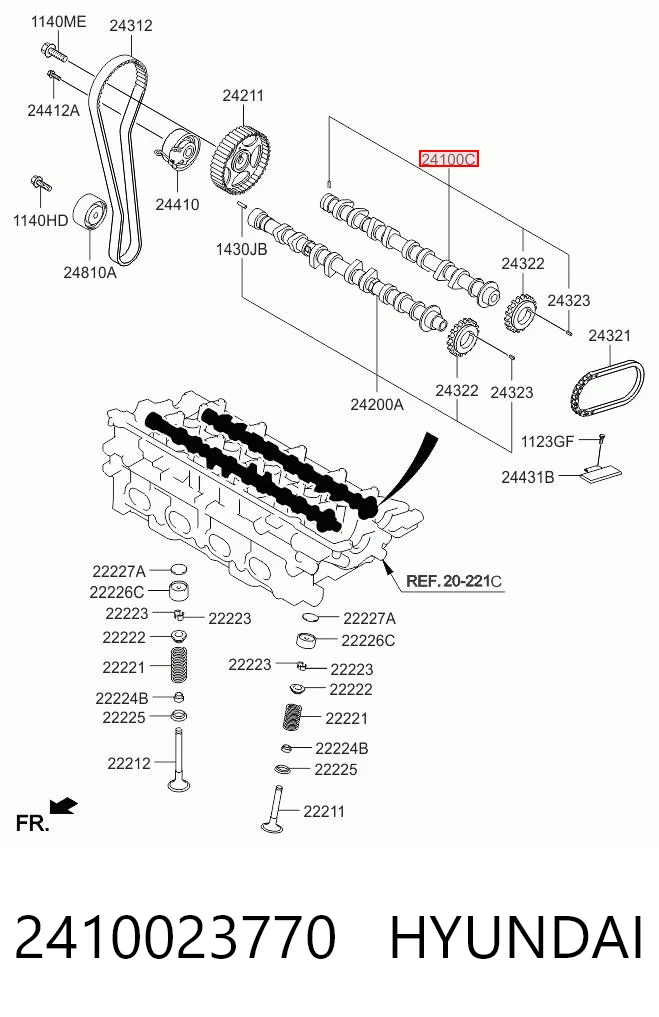 2410023770 Hyundai/Kia Розподільчий вал впускний