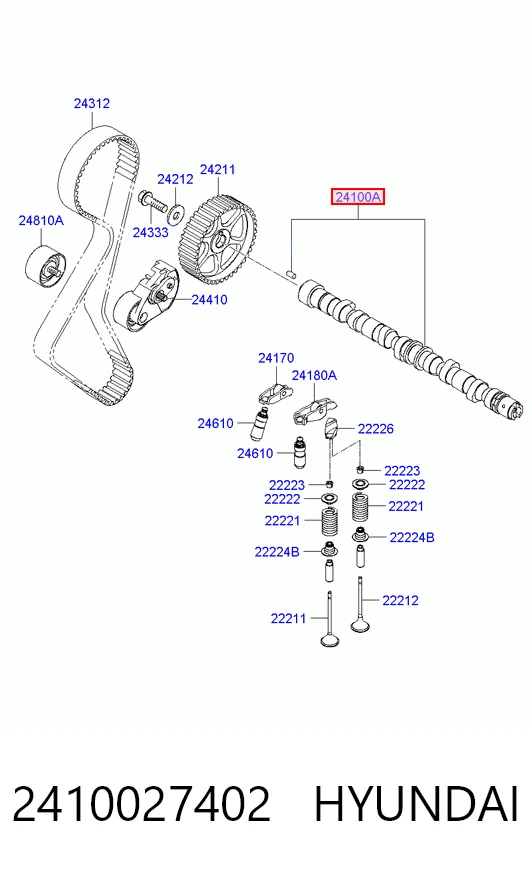  Розподільний вал Hyundai Santa Fe 1