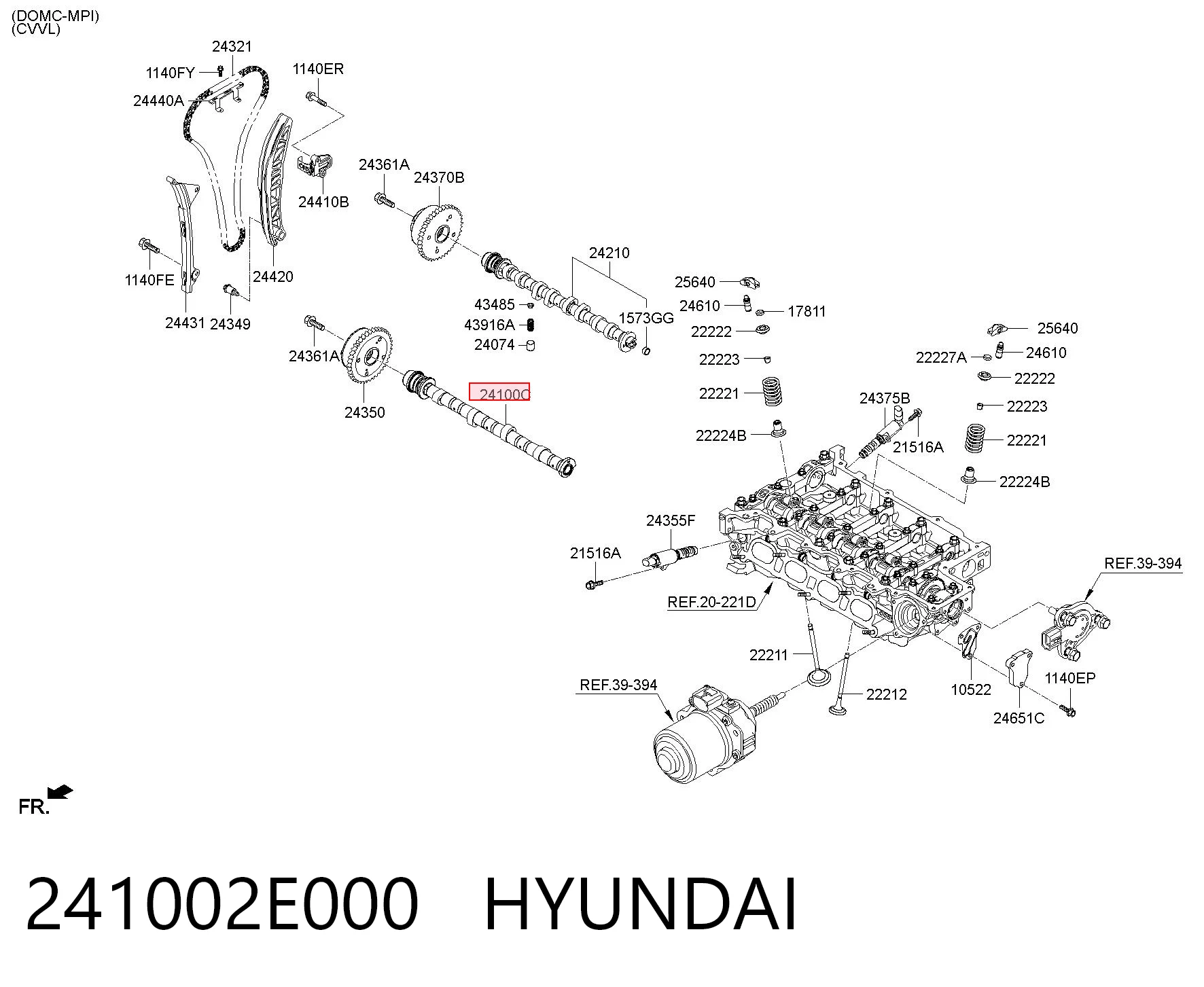 241002E000 Hyundai/Kia Розподільчий вал впускний