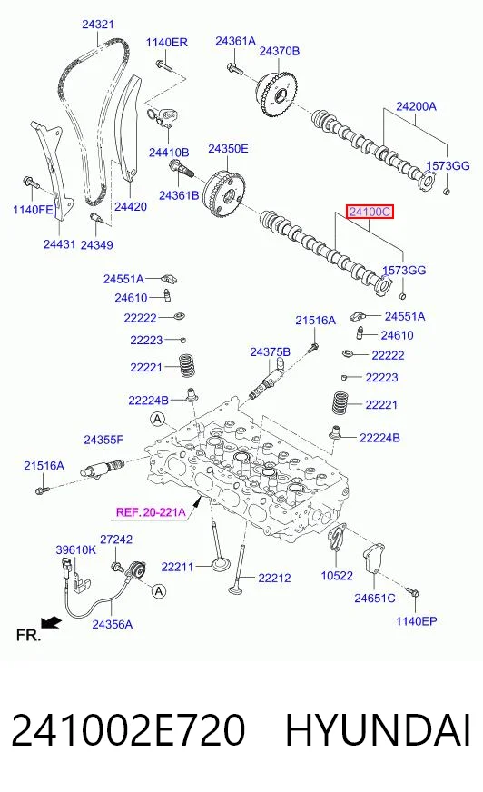 241002E720 Hyundai/Kia Розподільчий вал впускний
