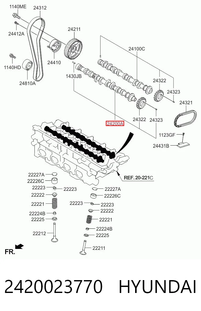 2420023770 Hyundai/Kia Шток двигуна, випускний