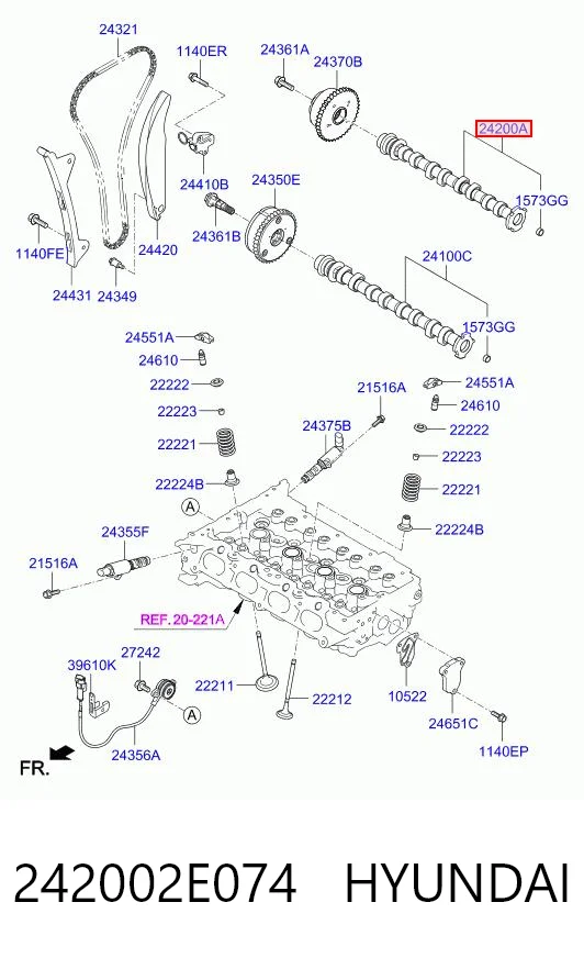 242002E074 Hyundai/Kia Шток двигуна, випускний