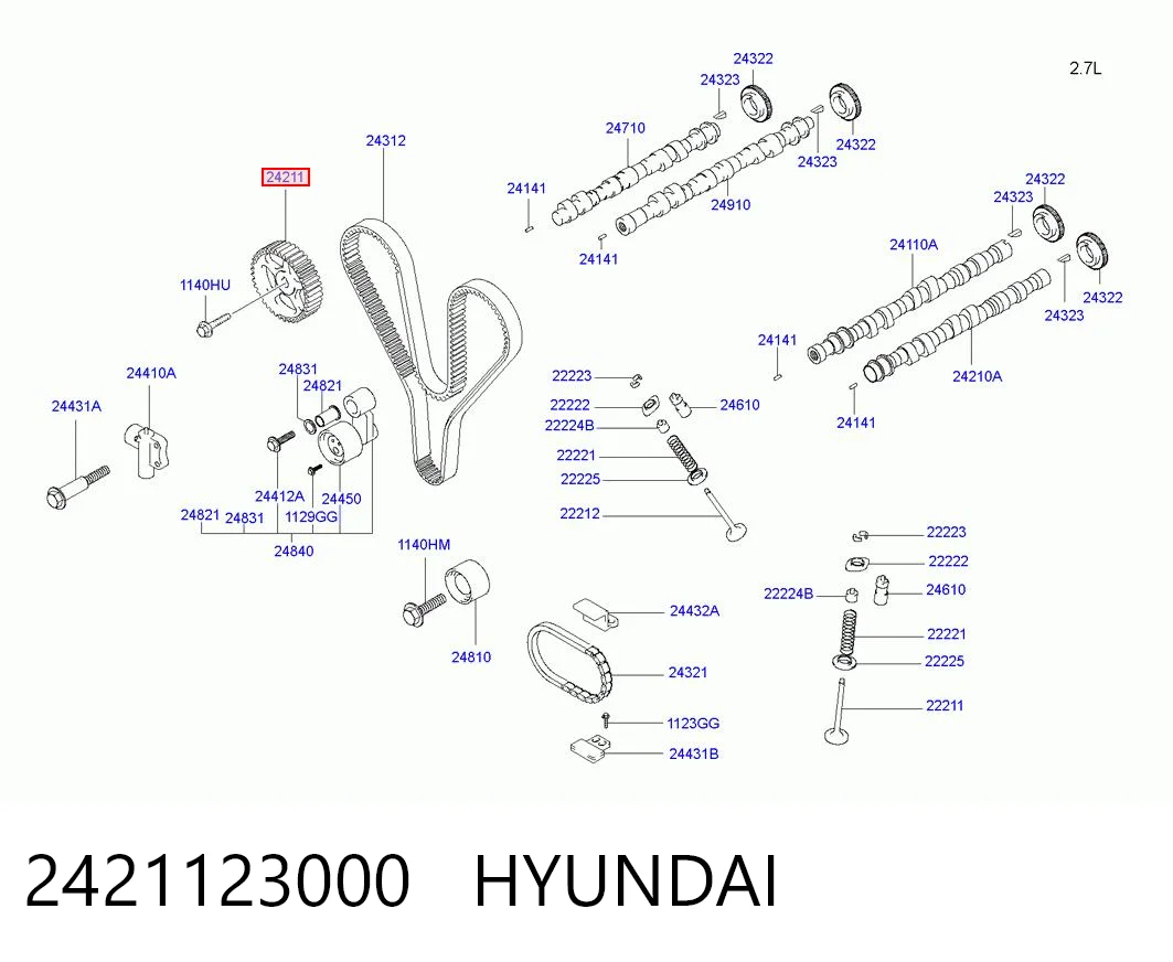 2421123000 Hyundai/Kia Шестерня приводу розподільного валу