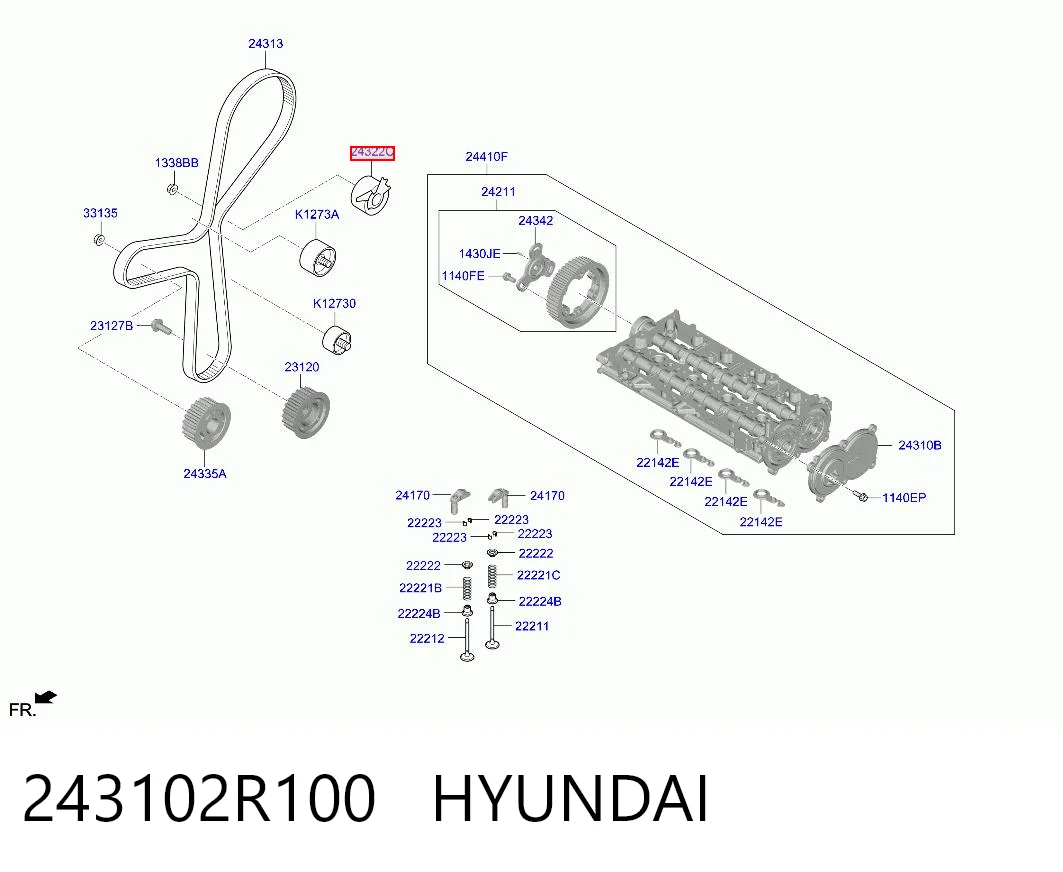 243102R100 Hyundai/Kia Натягувач ременя ГРМ