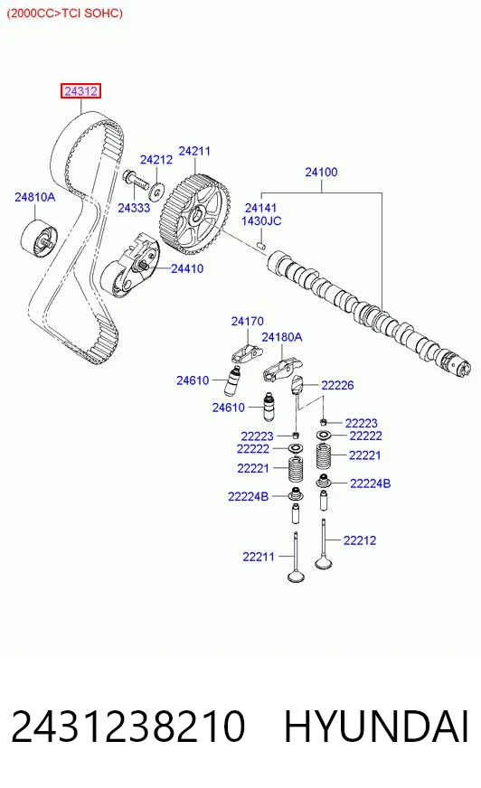 2431238210 Hyundai/Kia Ремінь двигуна