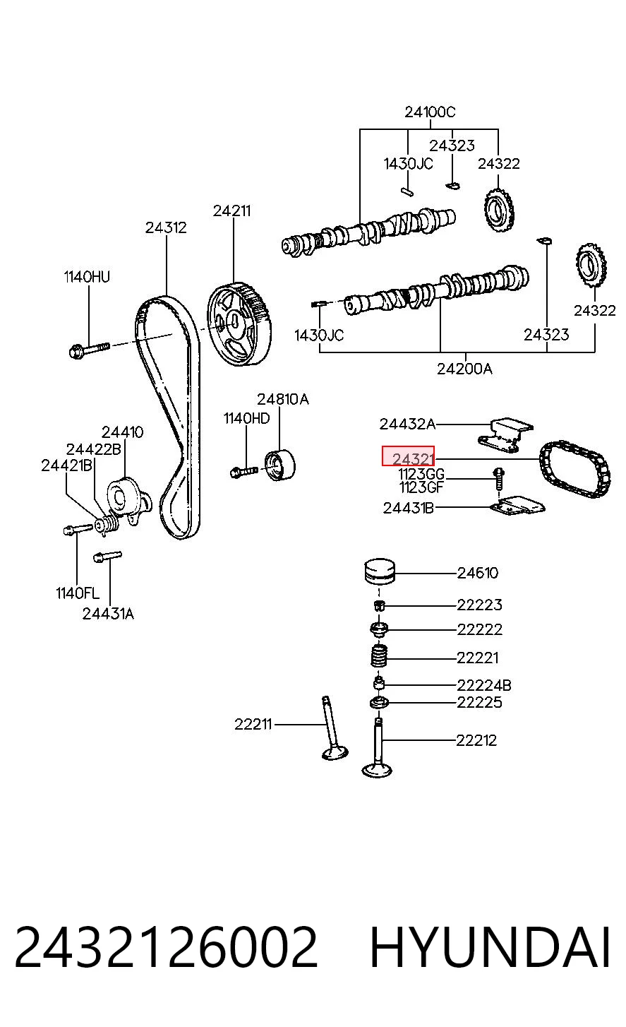 Ланцюг ГРМ 2432126020 KAP