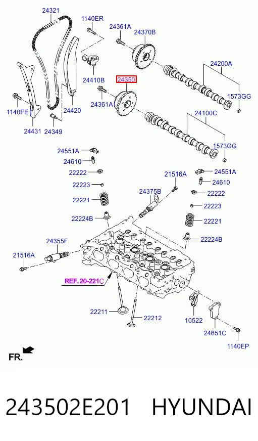 DRM01537 DR Зірка-шестерня розподільного валу двигуна, впускного