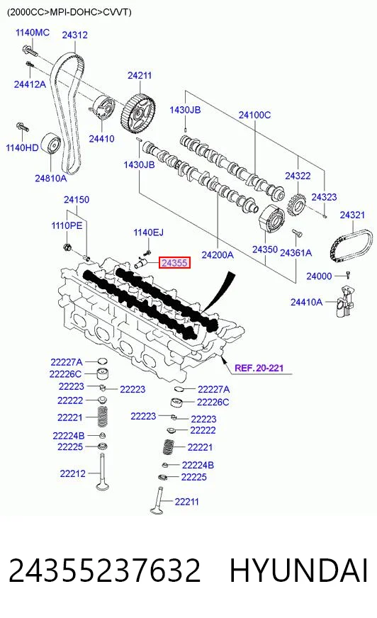 24355237632 Hyundai/Kia Клапан регулювання тиску масла