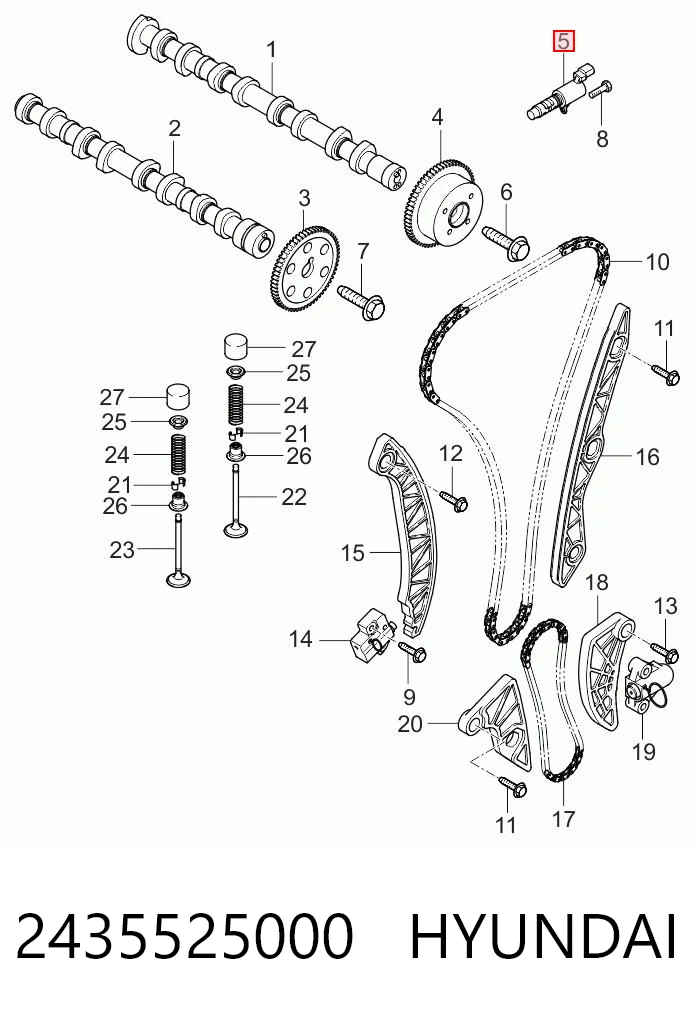 2435525000 Hyundai/Kia Клапан регулювання тиску масла