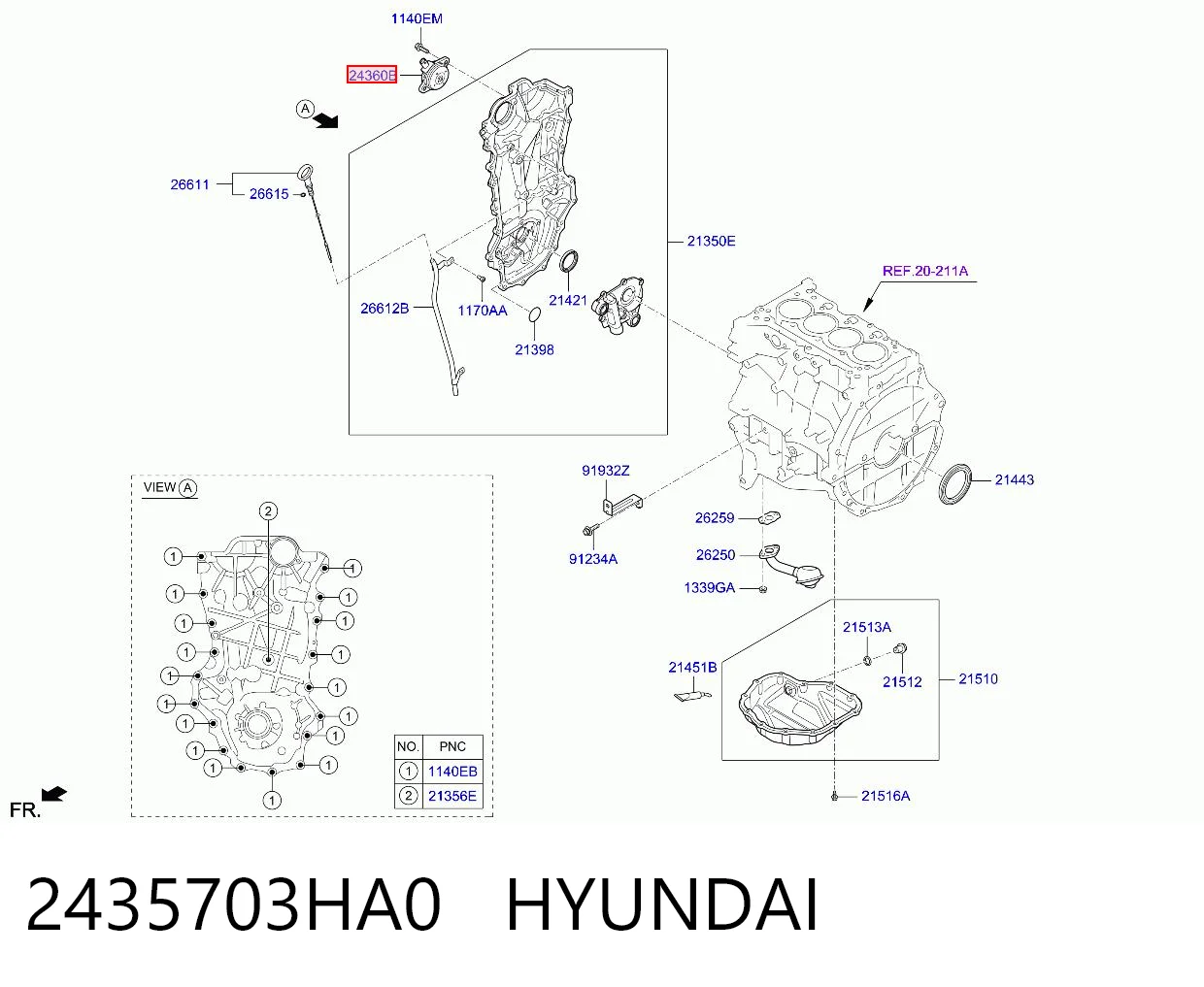 2435703HA0 Hyundai/Kia Клапан електромагнітний положення розподільного