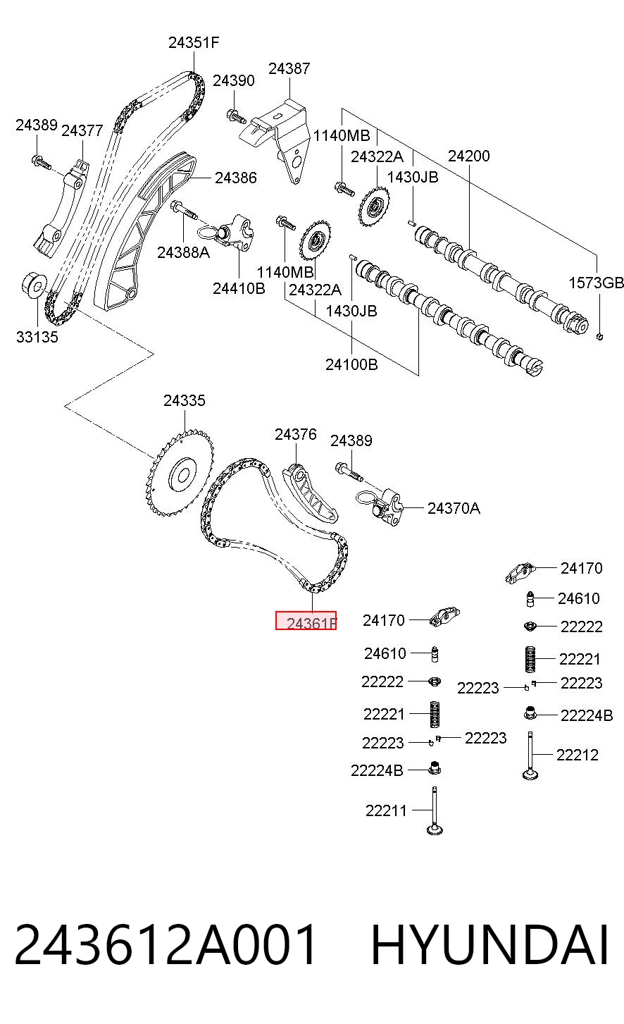 Ланцюг ГРМ, нижня Febi 243612A001 ціна, від 35.90 USD