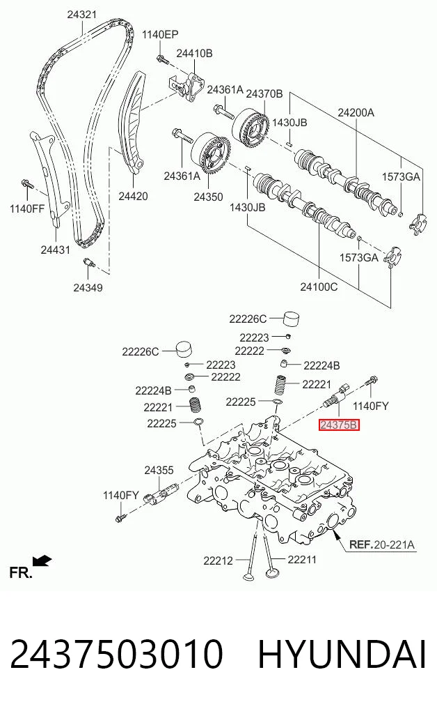 2437503010 Hyundai/Kia Клапан регулювання тиску масла