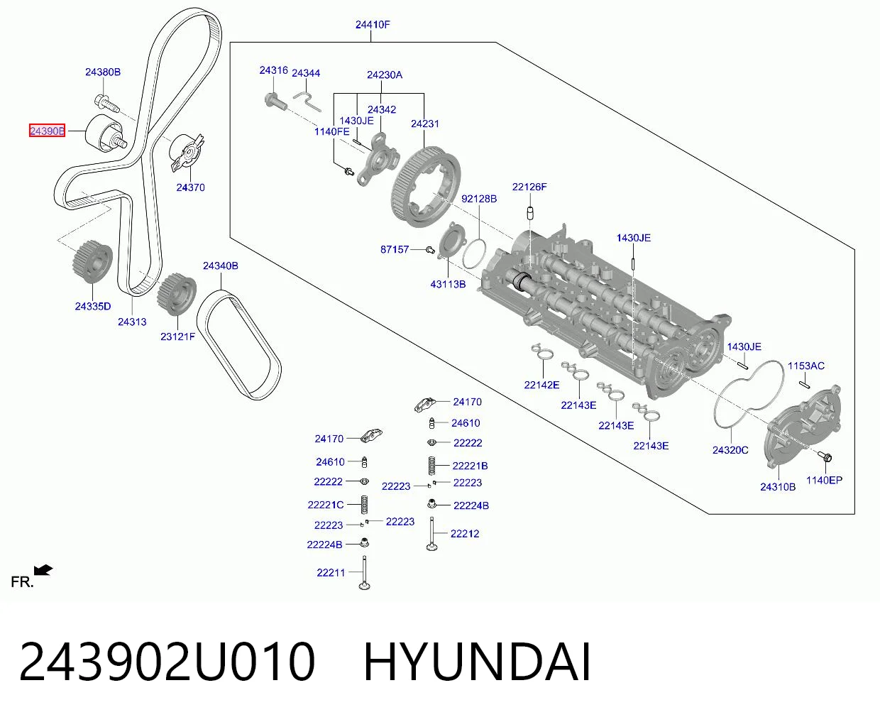 Ролик паразитний ГРМ 243902U020 Honda