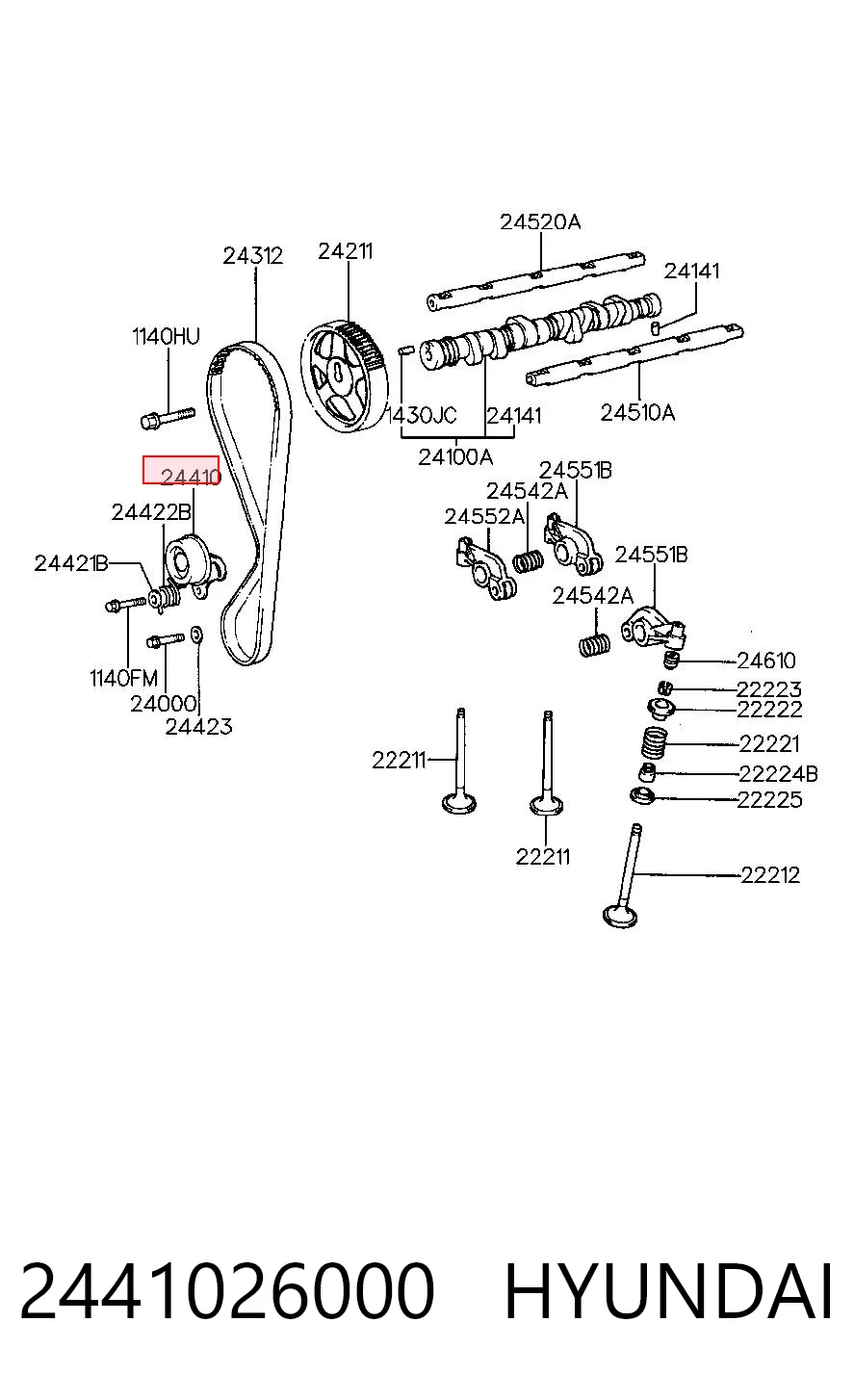 2441026000 Hyundai/Kia Ролик натягувач