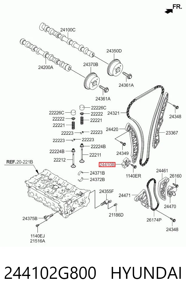244102G800 Hyundai/Kia Натягувач ланцюга ГРМ