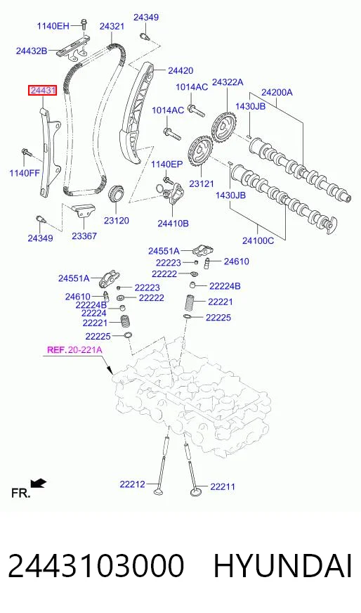 Купити Комплект ланцюга ГРМ Hyundai I20 I PB